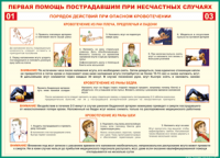 Таблица Порядок действий при опасном кровотечении 1000*1400 винил - «globural.ru» - Тверь