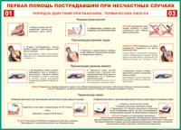 Таблица Порядок действий при ранениях и термических ожогах	 1000*1400 винил - «globural.ru» - Тверь