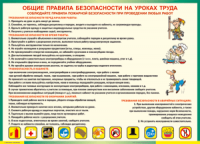 Таблица Общие правила безопасности на уроках труда 1000*1400 винил	  - «globural.ru» - Тверь