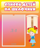 Стенд "Список детей на шкафчики" №6 - «globural.ru» - Тверь