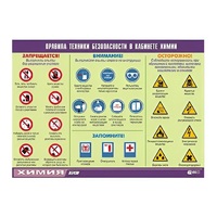 Таблица демонстрационная "Правила техники безопасности в кабинете химии" (винил 100х140) - «globural.ru» - Тверь