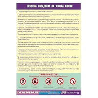 Таблица демонстрационная "Правила поведения на уроках химии" (винил 70х100) - «globural.ru» - Тверь