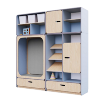 Детская стенка с местом для хранения и прямоугольной зоной отдыха из коллекции «НЕГА» (цвет голубой) - «globural.ru» - Тверь