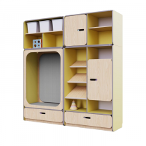 Детская стенка с местом для хранения и прямоугольной зоной отдыха из коллекции «НЕГА» (цвет желтый) - «globural.ru» - Тверь