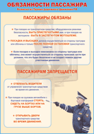 Плакат "Обязанности пассажира" 1000*1400 винил - «globural.ru» - Тверь