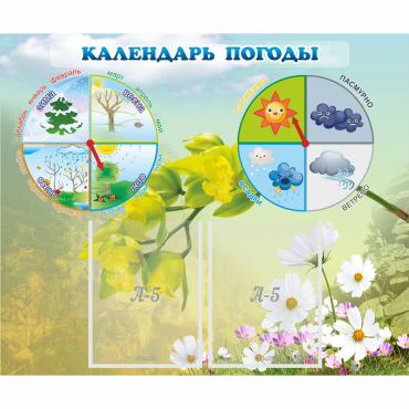Стенд "Календарь погоды" с 2 карманами - «globural.ru» - Тверь