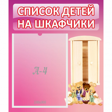 Стенд "Список детей на шкафчики" - «globural.ru» - Тверь
